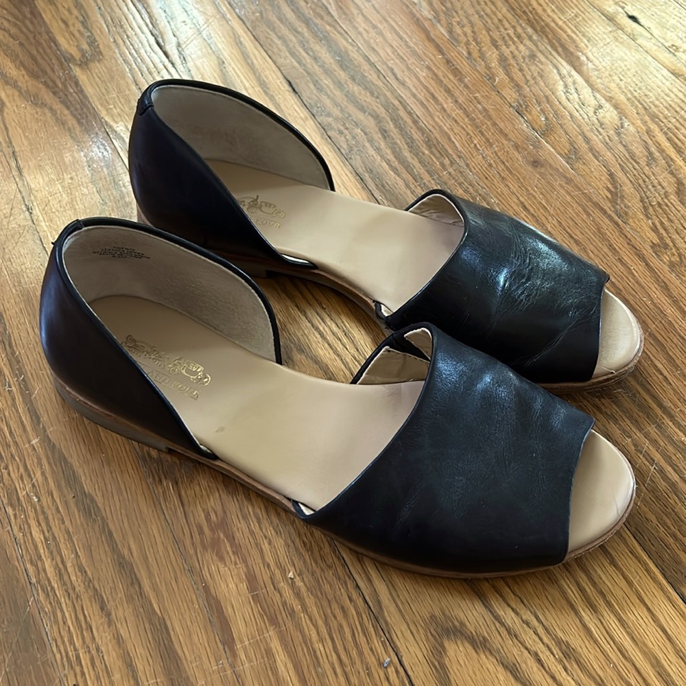 Coach and Four flat sandals, black